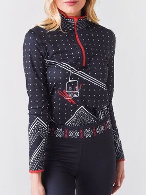 Krimson Klover Adrenaline black red ski Crystal Mountain base layer size large